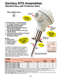 Thumbnail of document Data Sheet - PRS-3 Protection Head RTD Probes w/ Class A Accuracy 3-A Sanitary